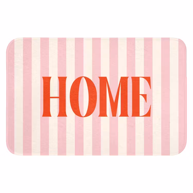 WC Mat - Zachtroze - Rood - Strepen - Home — 1