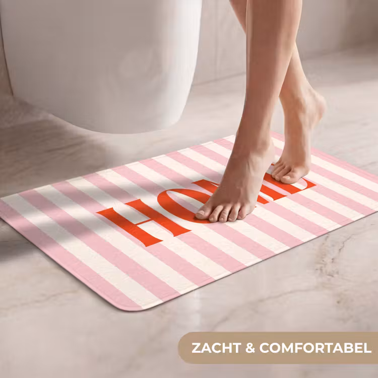 WC Mat - Zachtroze - Rood - Strepen - Home — 7