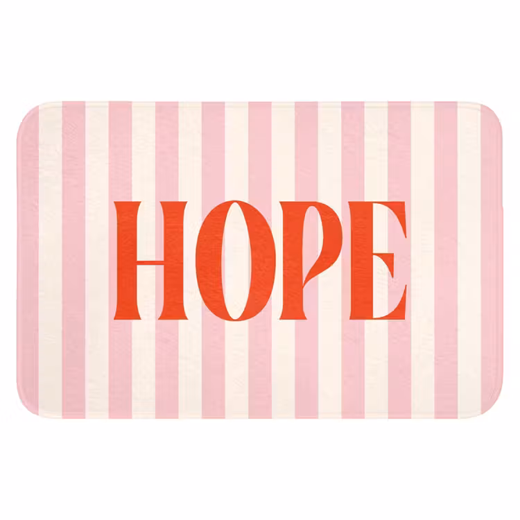 WC Mat - Zachtroze - Rood - Strepen - Hope — 1