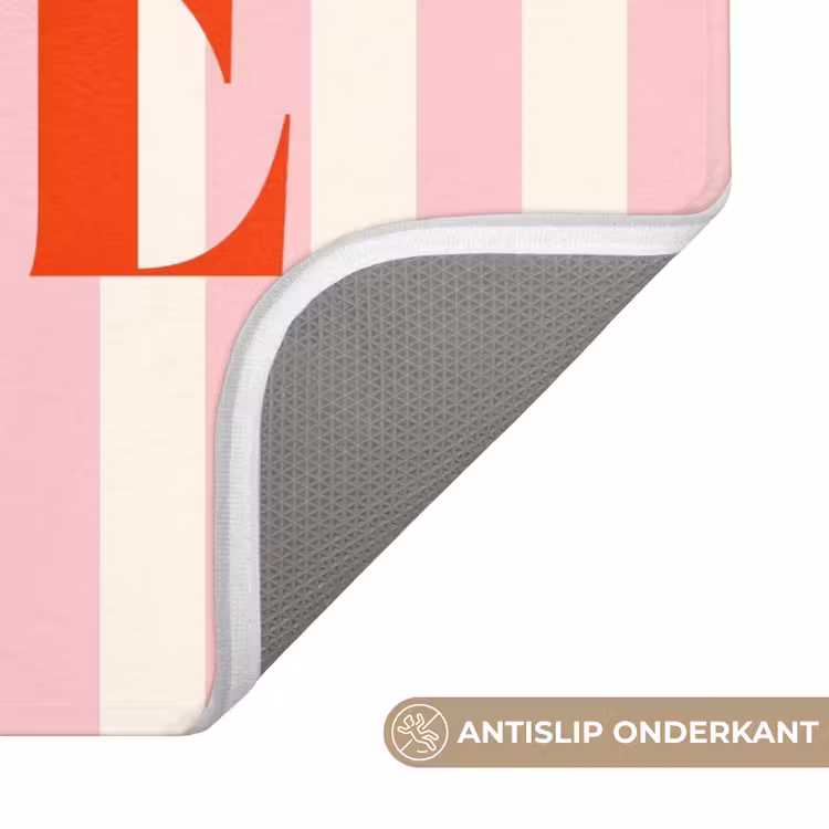 WC Mat - Zachtroze - Rood - Strepen - Hope — 3