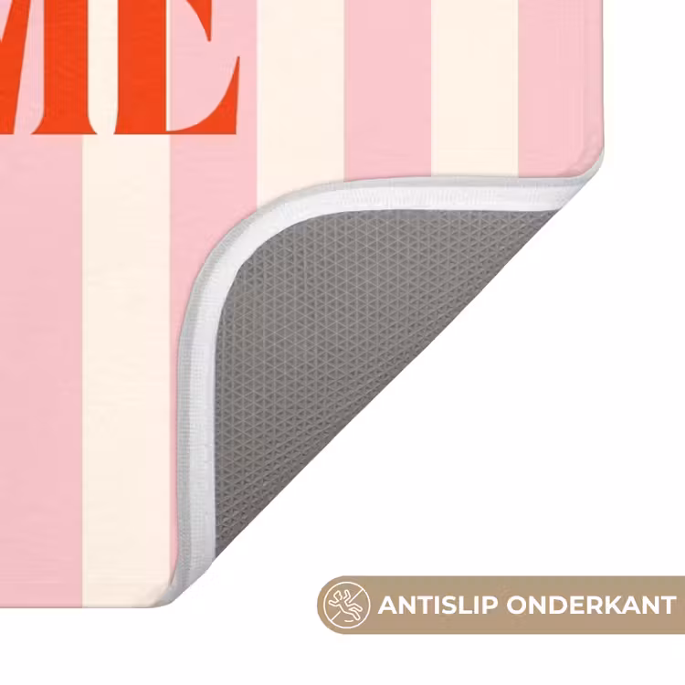 WC Mat - Zachtroze - Rood - Strepen - Je t'aime — 3
