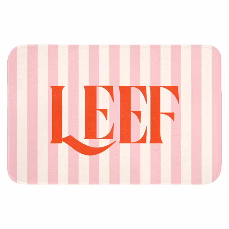 WC Mat - Zachtroze - Rood - Strepen - Leef — 1