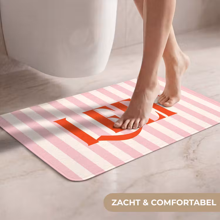 WC Mat - Zachtroze - Rood - Strepen - Leef — 7