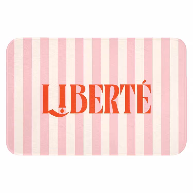 WC Mat - Zachtroze - Rood - Strepen - Liberté — 1