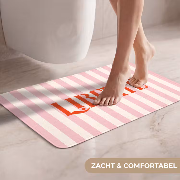 WC Mat - Zachtroze - Rood - Strepen - Liberté — 7