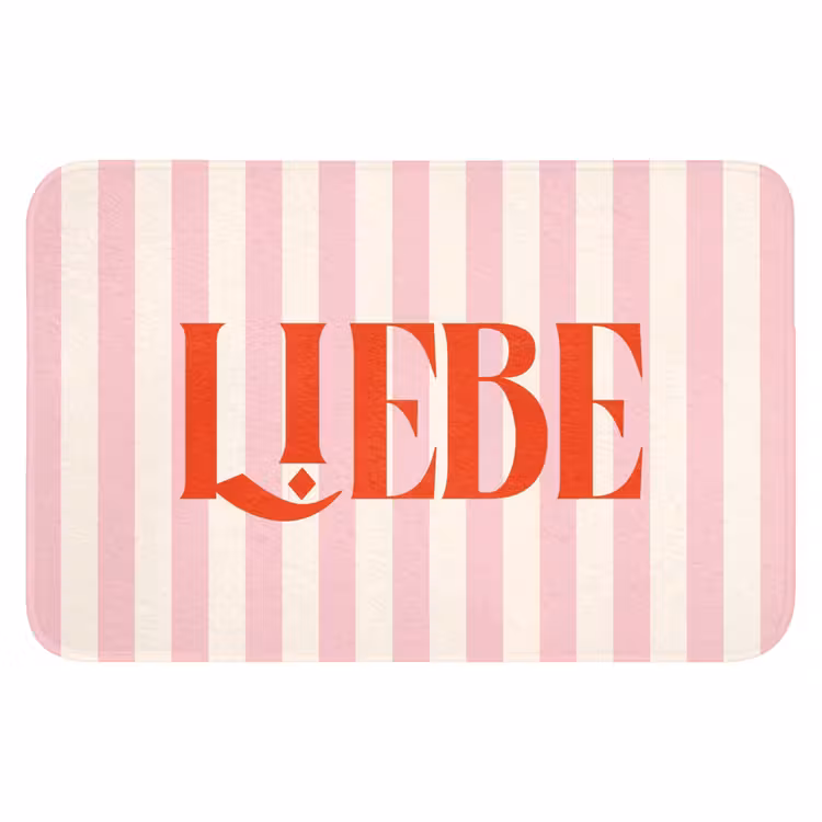 WC Mat - Zachtroze - Rood - Strepen - Liebe — 1