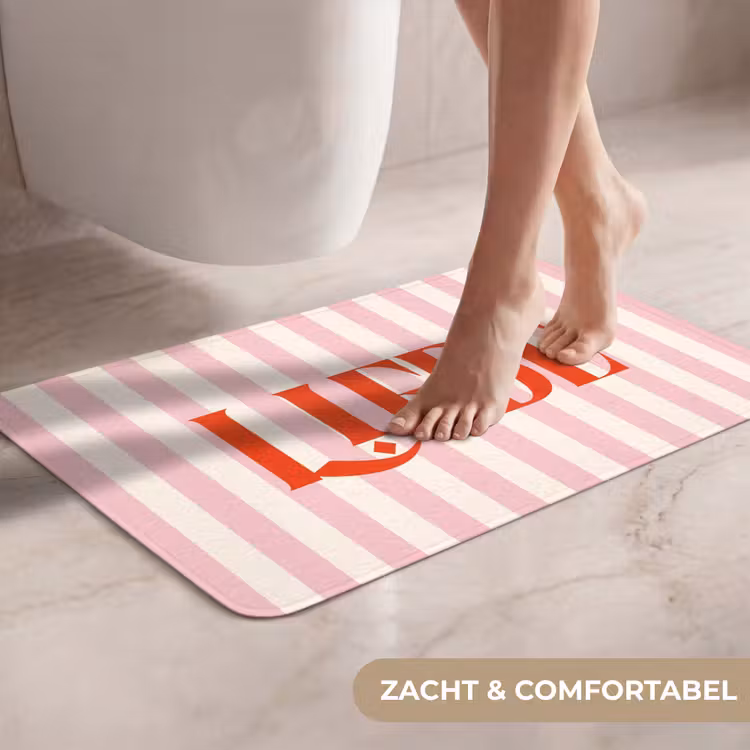 WC Mat - Zachtroze - Rood - Strepen - Liebe — 7