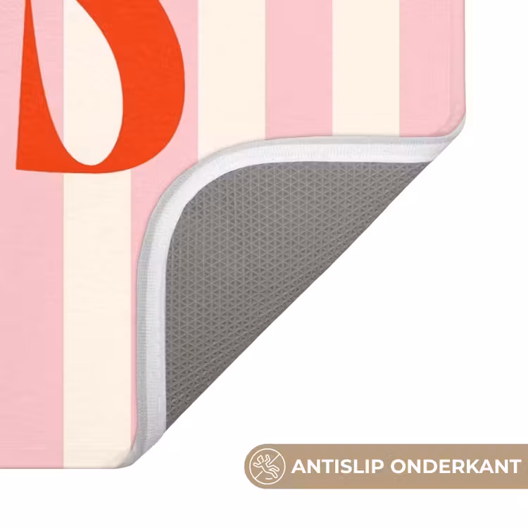 WC Mat - Zachtroze - Rood - Strepen - Liefs — 3