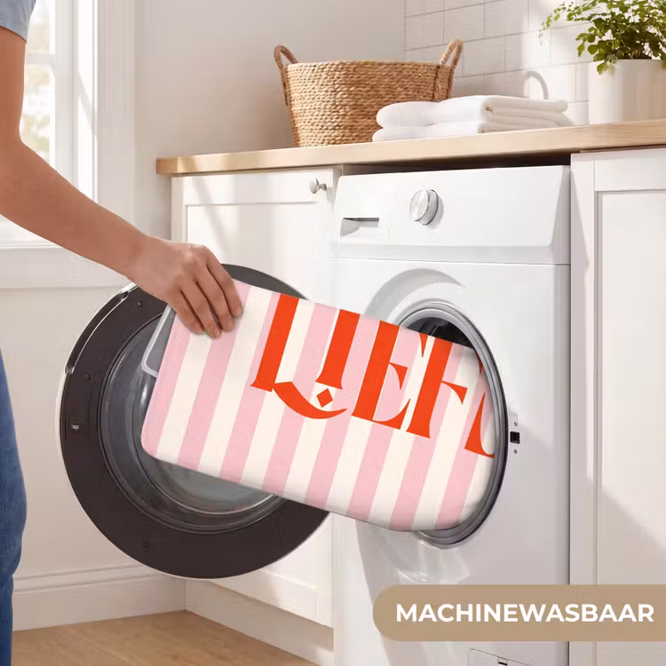 WC Mat - Zachtroze - Rood - Strepen - Liefs — 5