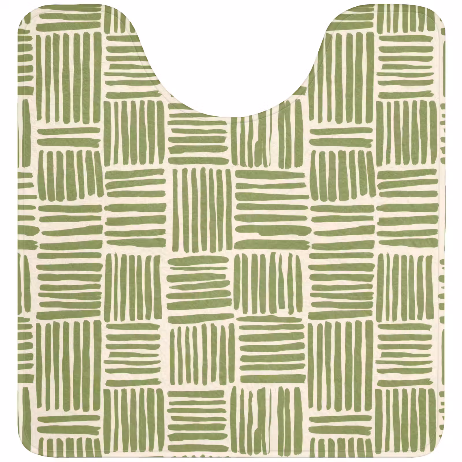 WC Mat - Saliegroen - Blokken - Handgetekend - Patroon — 1