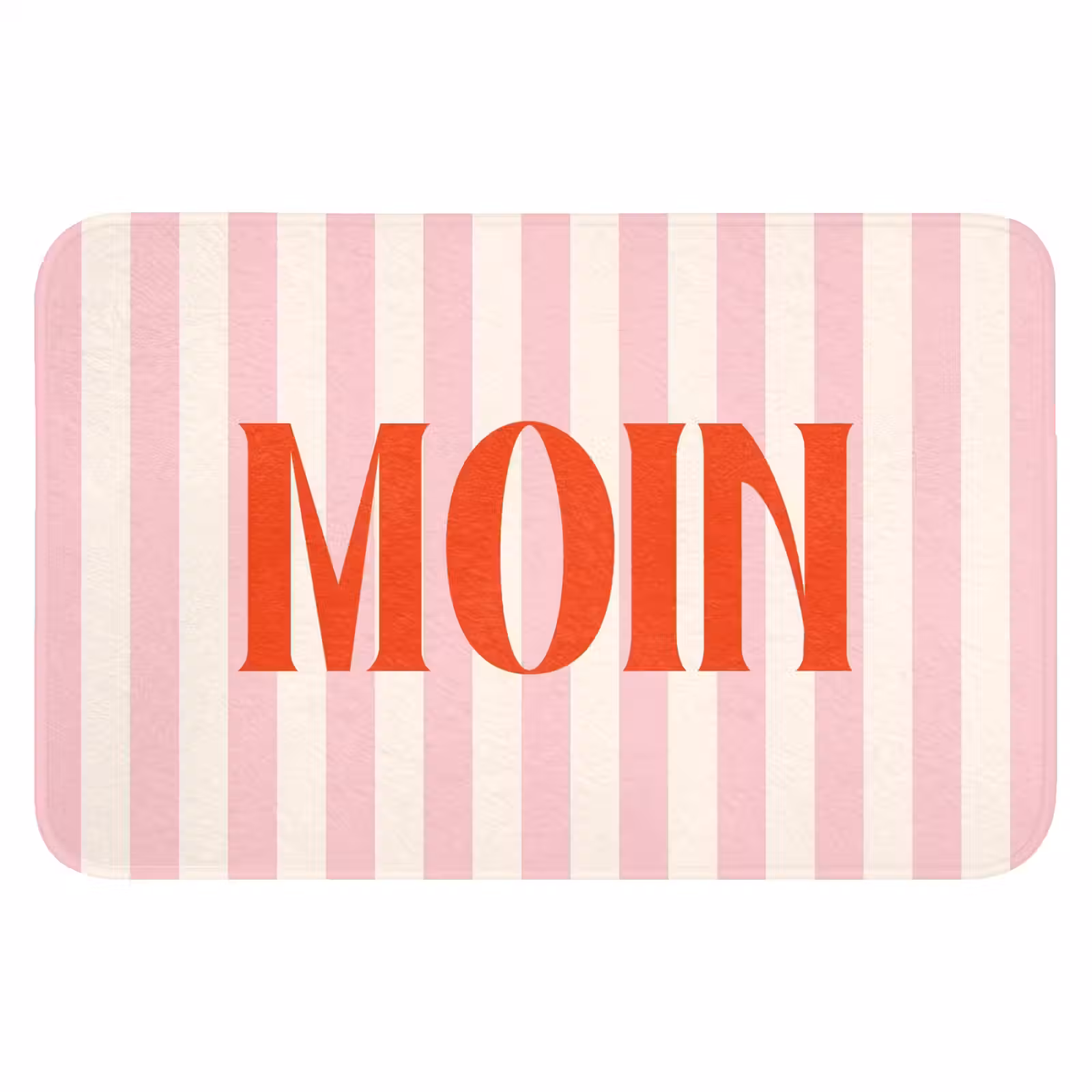 WC Mat - Zachtroze - Rood - Strepen - Moin — 1