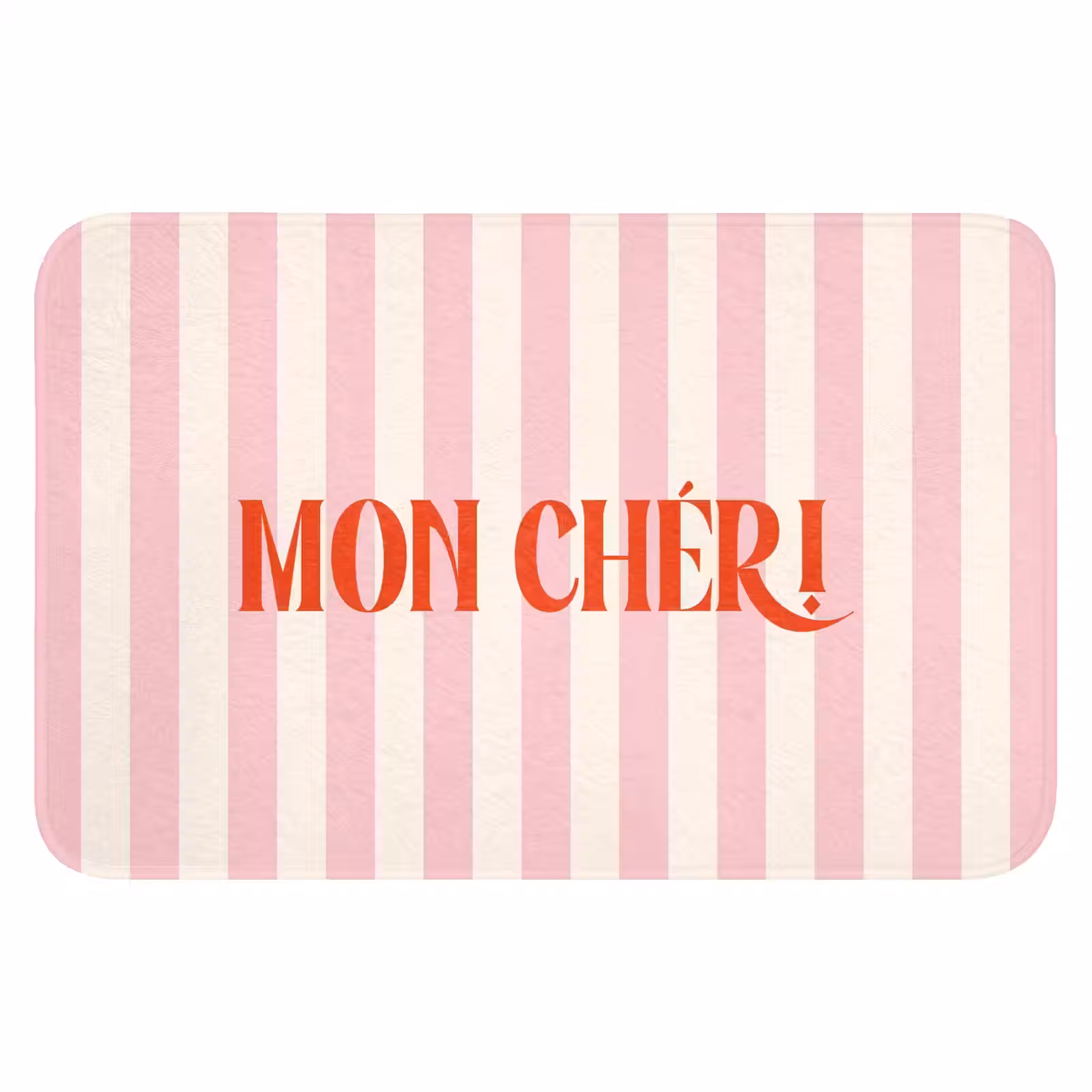 WC Mat - Zachtroze - Rood - Strepen - Mon Chéri — 1