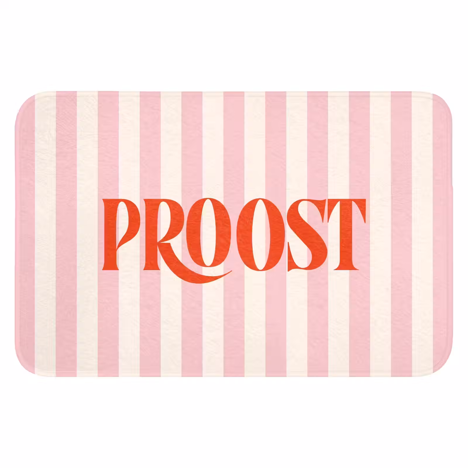 WC Mat - Zachtroze - Rood - Strepen - Proost — 1