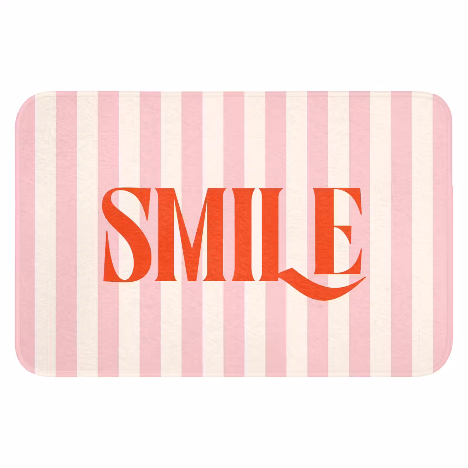 WC Mat - Zachtroze - Rood - Strepen - Smile — 1