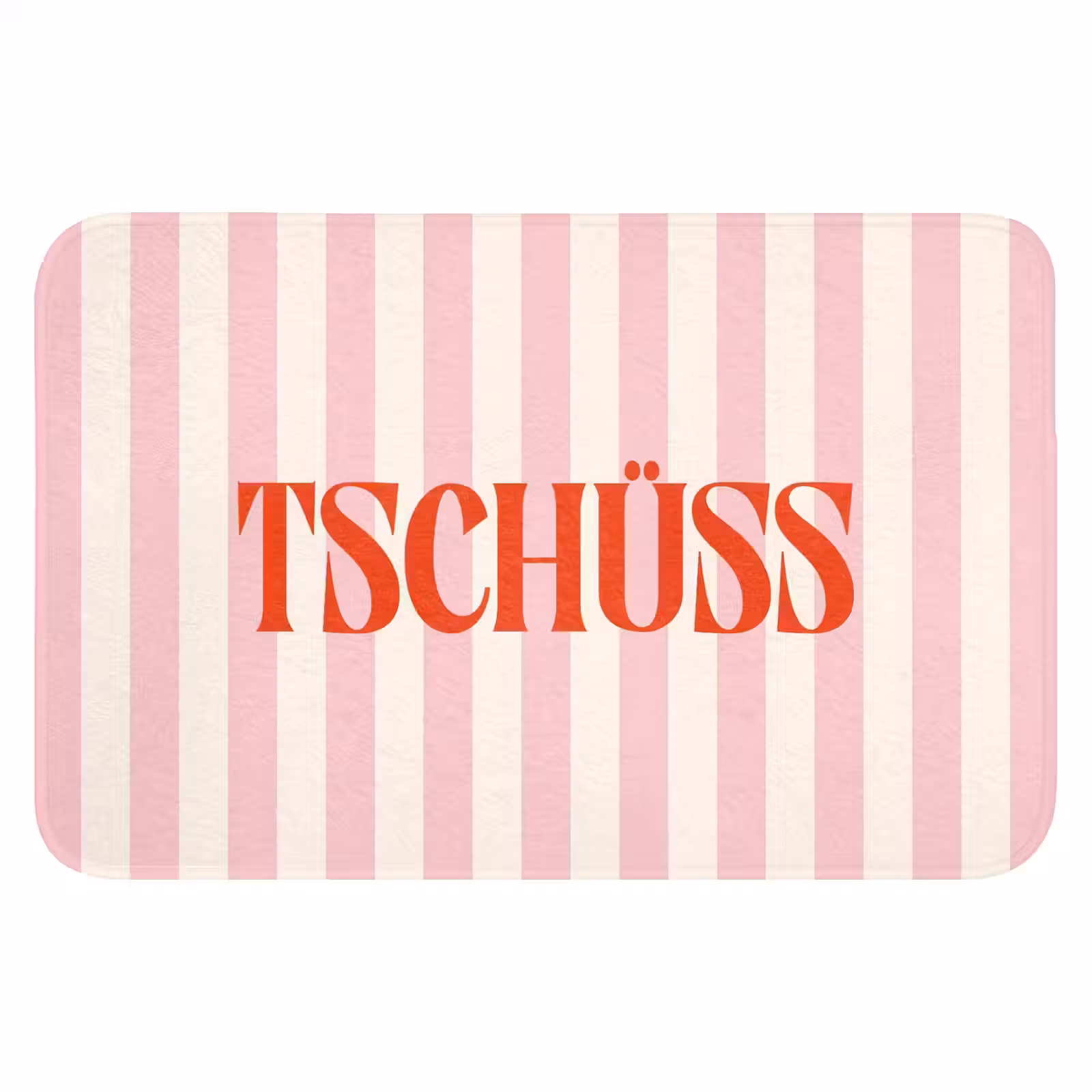 WC Mat - Zachtroze - Rood - Strepen - Tschüss — 1