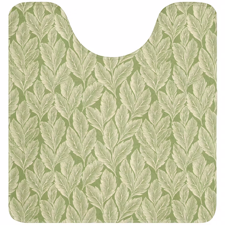 WC Mat - Groen - Botanisch - Bladeren - Vintage - Patroon — 1