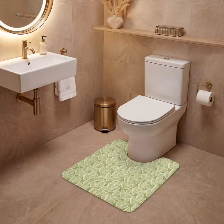WC Mat - Groen - Botanisch - Bladeren - Vintage - Patroon — 3