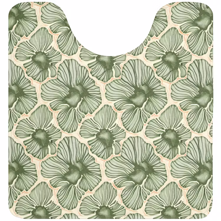WC Mat - Groen - Botanisch - Bloemen - Organisch - Patroon — 1