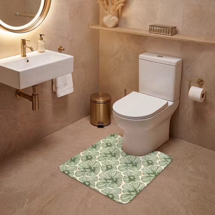 WC Mat - Groen - Botanisch - Bloemen - Organisch - Patroon — 3