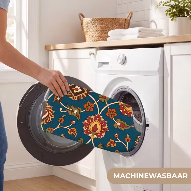 WC Mat - Ornament - Flora - Traditioneel - Klassiek - Blauwgroen — 6