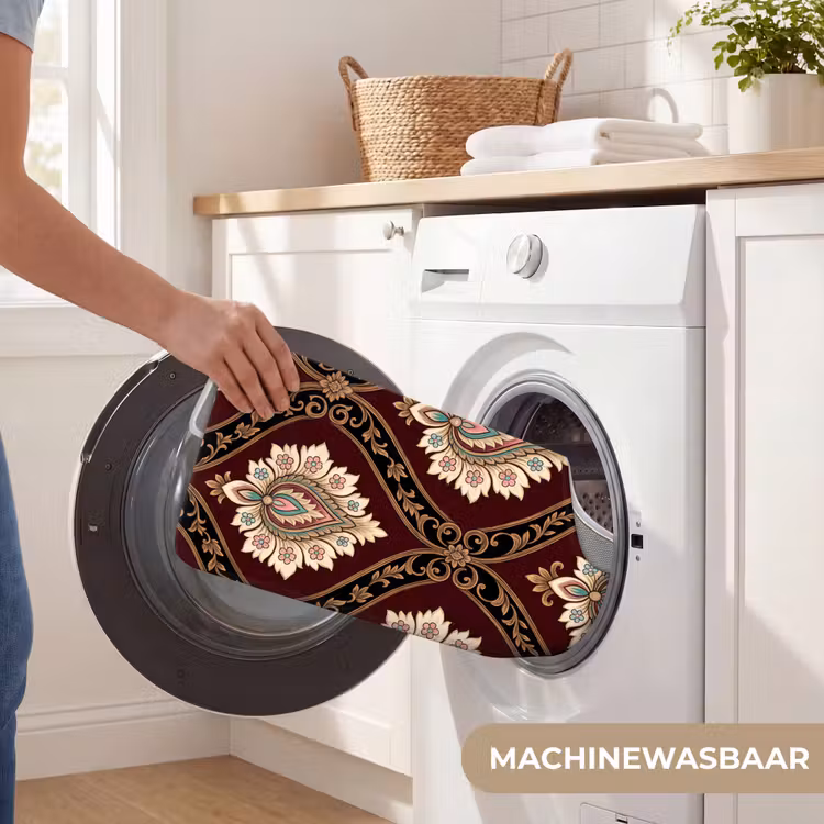 WC Mat - Patroon - Bloemmotief - Decoratie - Klassiek - Rood — 6