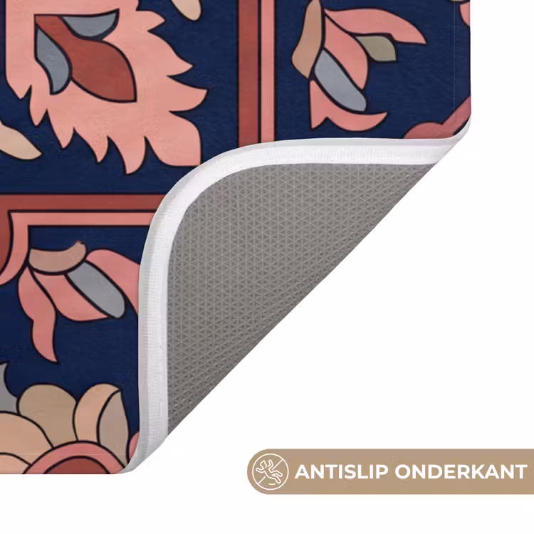 WC Mat - Patroon - Oosters - Floraal - Blauw - Klassiek — 4