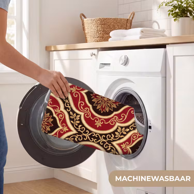 WC Mat - Patroon - Ornament - Barok - Rood - Goud — 6
