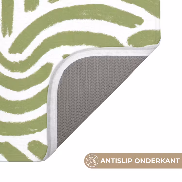 WC Mat - Saliegroen - Abstract - Bogen - Handgetekend - Patroon — 4