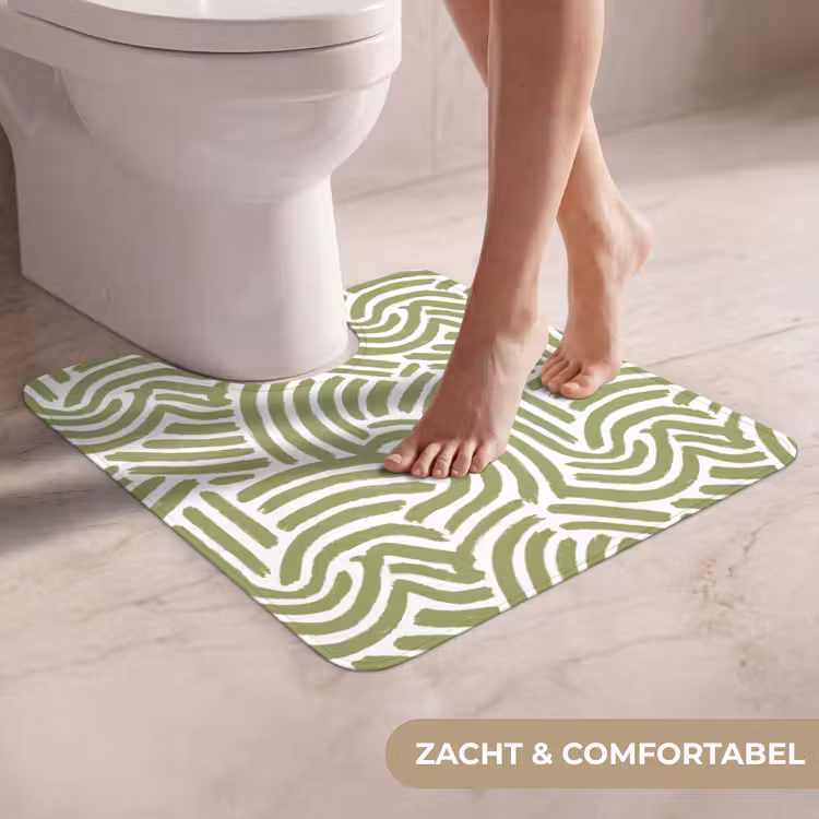WC Mat - Saliegroen - Abstract - Bogen - Handgetekend - Patroon — 5
