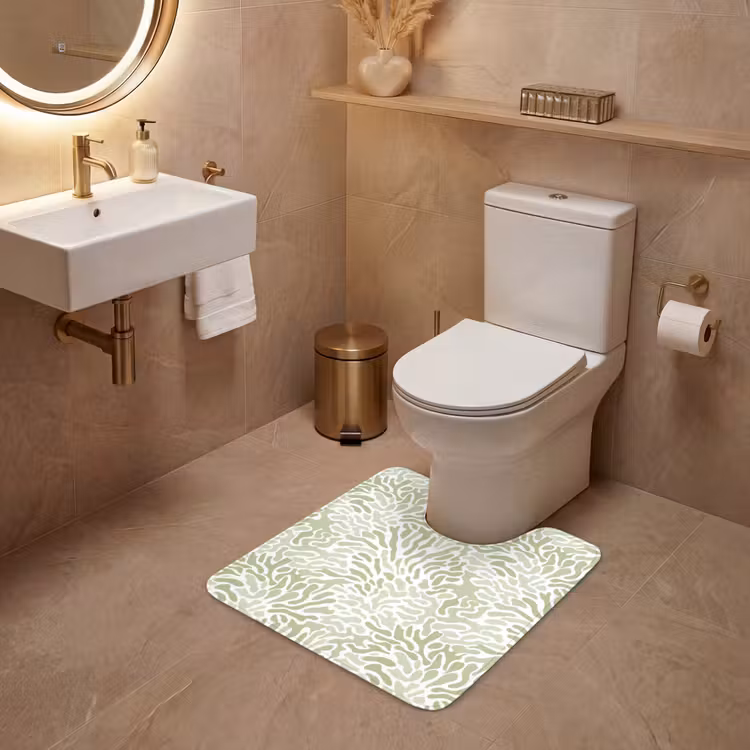 WC Mat - Saliegroen - Abstract - Organisch - Koraal - Patroon — 3