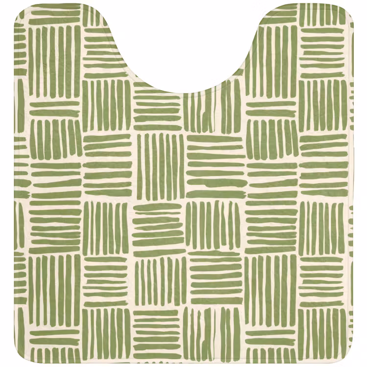 WC Mat - Saliegroen - Blokken - Handgetekend - Patroon — 1