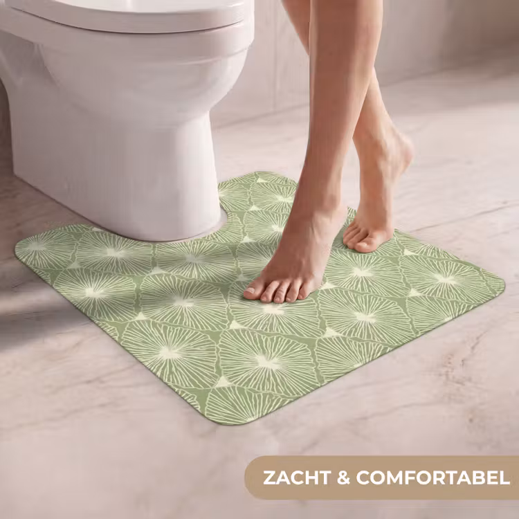 WC Mat - Saliegroen - Botanisch - Ruiten - Organisch - Patroon — 5