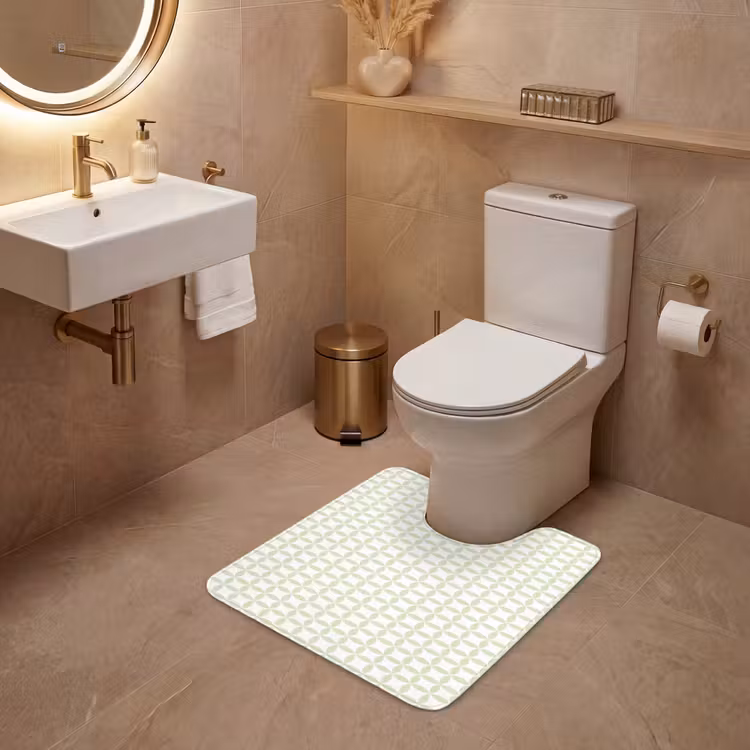 WC Mat - Saliegroen - Geometrisch - Cirkels - Patroon — 3