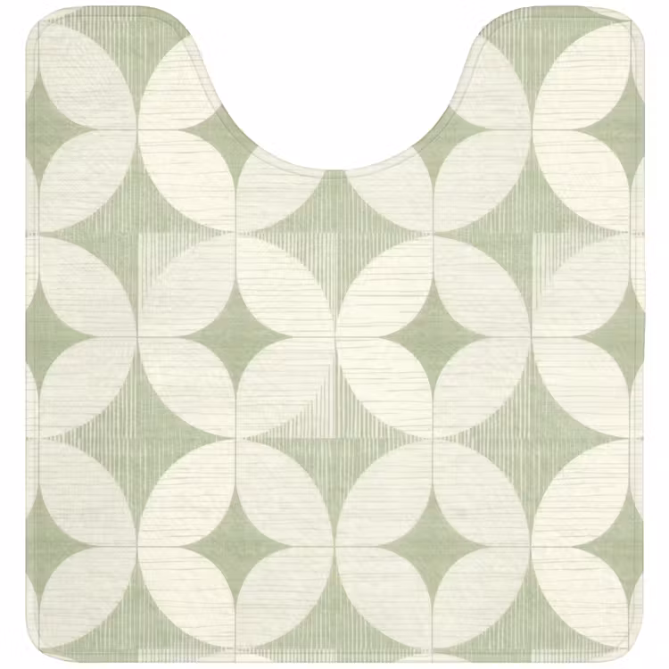 WC Mat - Saliegroen - Geometrisch - Retro - Mid-Century - Patroon — 1
