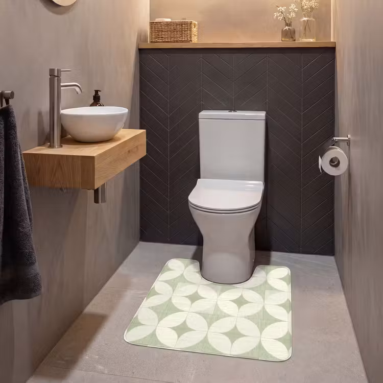 WC Mat - Saliegroen - Geometrisch - Retro - Mid-Century - Patroon — 2