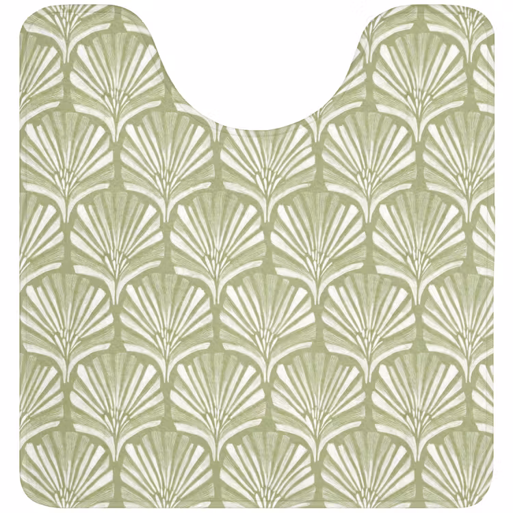 WC Mat - Saliegroen - Ginkgo Biloba - Waaier - Patroon — 1