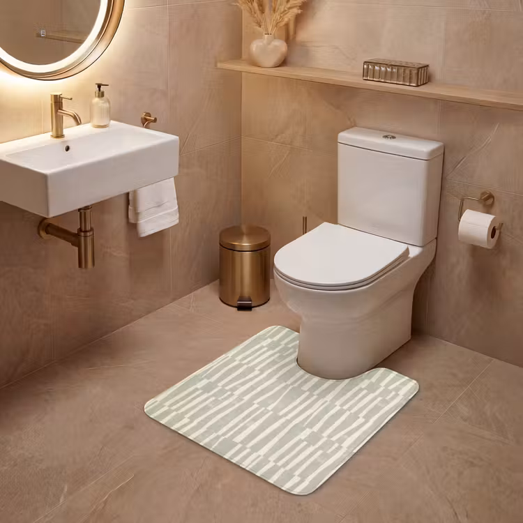 WC Mat - Saliegroen - Strepen - Geometrisch - Textuur - Patroon — 3