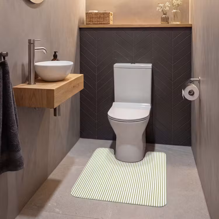 WC Mat - Saliegroen - Strepen - Minimalistisch - Patroon — 2