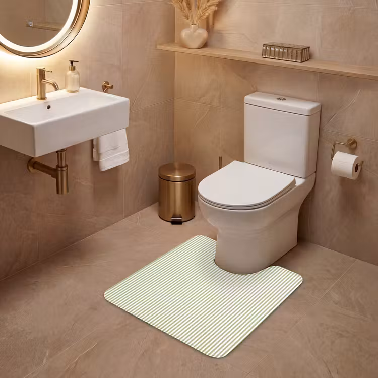 WC Mat - Saliegroen - Strepen - Minimalistisch - Patroon — 3