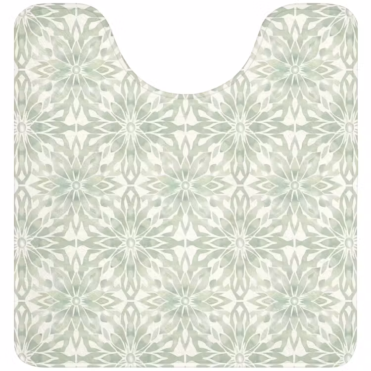 WC Mat - Saliegroen - Symmetrisch - Mandala - Ornament - Patroon — 1