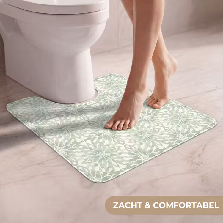 WC Mat - Saliegroen - Symmetrisch - Mandala - Ornament - Patroon — 5