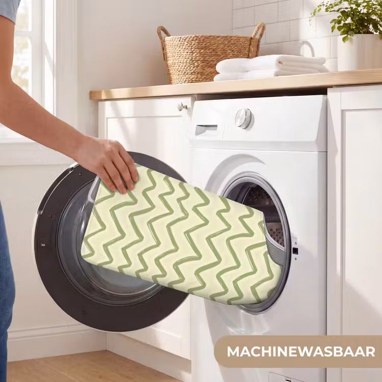 WC Mat - Saliegroen - Zigzag - Handgetekend - Patroon — 6