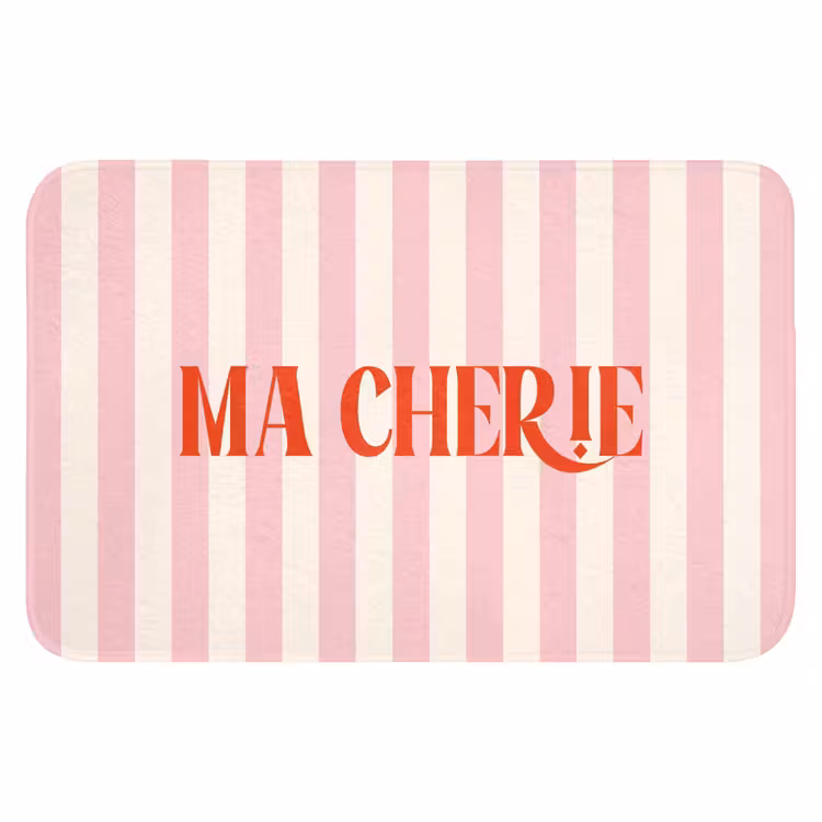 WC Mat - Zachtroze - Rood - Strepen - Ma Cherie — 1