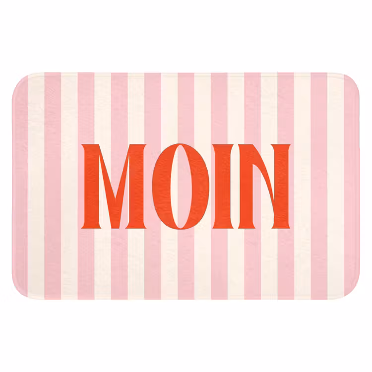 WC Mat - Zachtroze - Rood - Strepen - Moin — 1