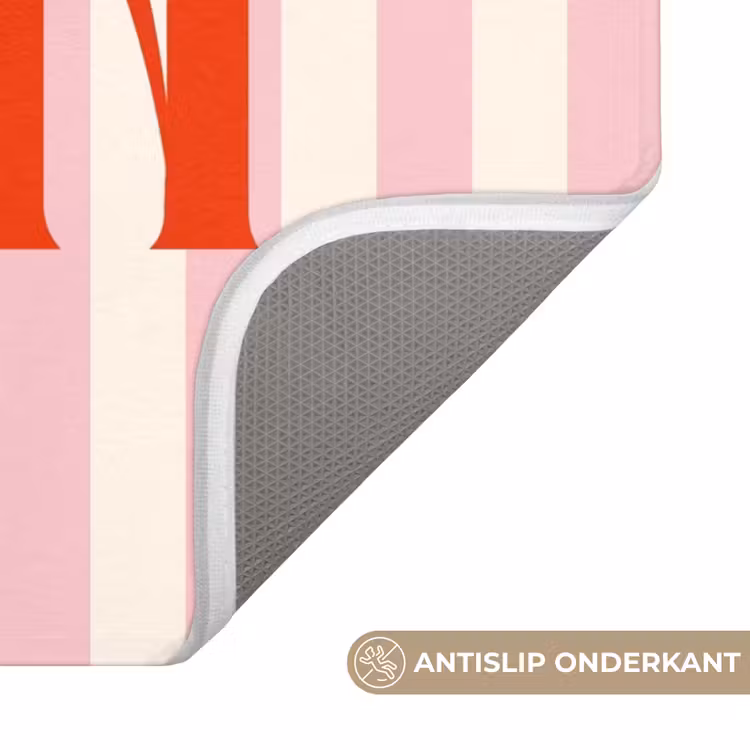 WC Mat - Zachtroze - Rood - Strepen - Moin — 3