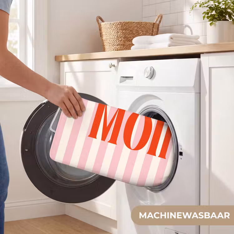 WC Mat - Zachtroze - Rood - Strepen - Moin — 5