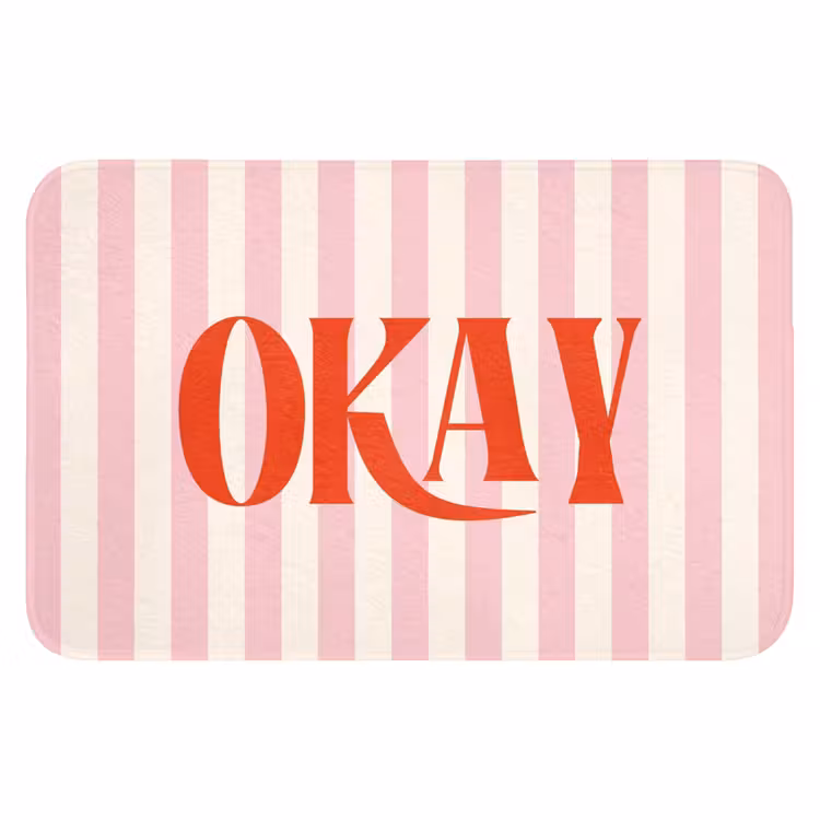 WC Mat - Zachtroze - Rood - Strepen - Okay — 1