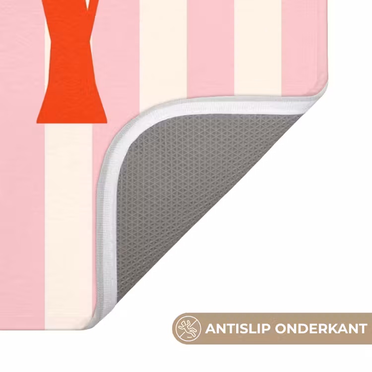 WC Mat - Zachtroze - Rood - Strepen - Okay — 3
