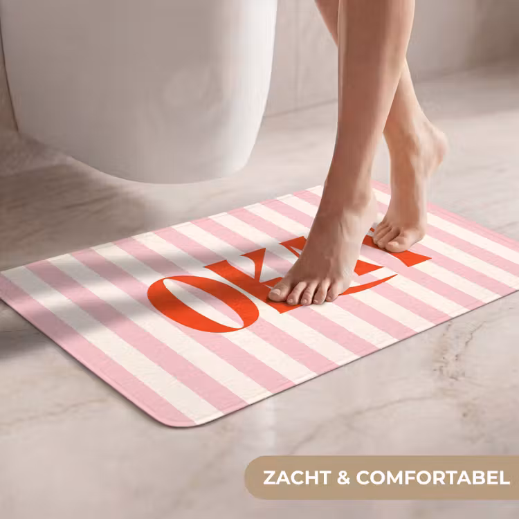 WC Mat - Zachtroze - Rood - Strepen - Okay — 7
