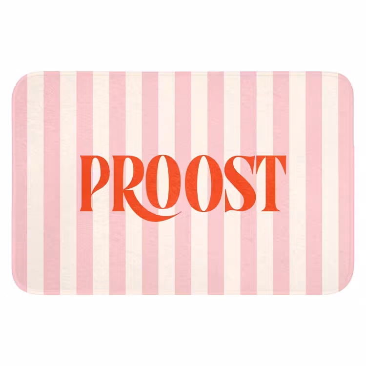 WC Mat - Zachtroze - Rood - Strepen - Proost — 1